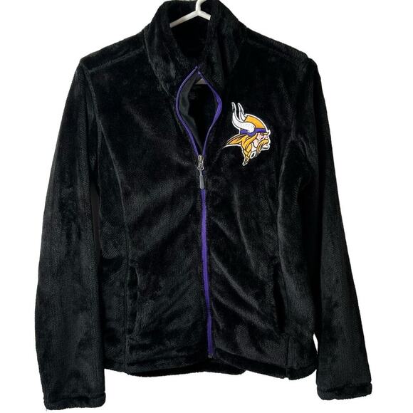 NFL Team Apparel Minnesota Vikings Field Goal Fleece Black jacket Size S… - Picture 1 of 7